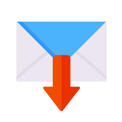 Envelope Down, Animated Icon, Flat