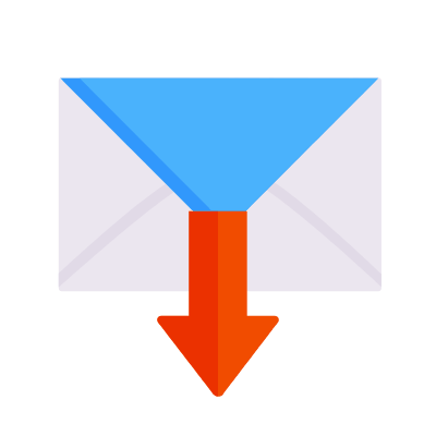 Mail Down, Animated Icon, Flat