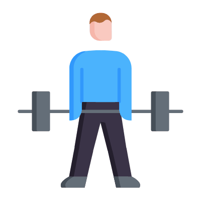 Deadlift, Animated Icon, Flat