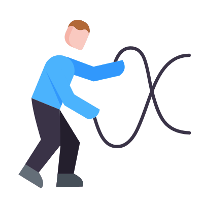 Battle Ropes, Animated Icon, Flat