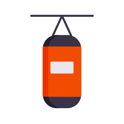 Punching Bag, Animated Icon, Flat