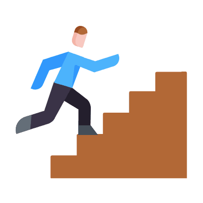 Stair Climbing, Animated Icon, Flat