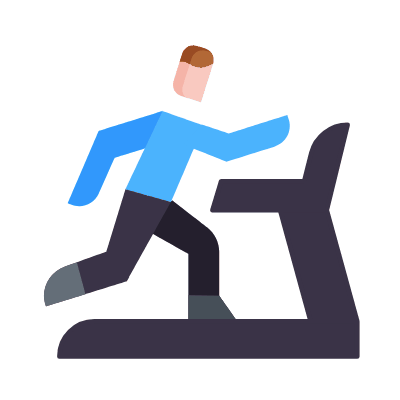 Treadmill, Animated Icon, Flat