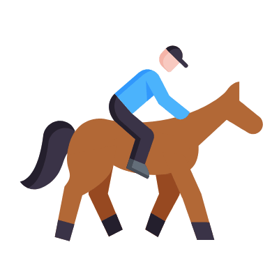 Horseback Riding, Animated Icon, Flat