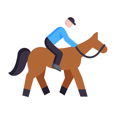 Horseback Riding, Animated Icon, Flat