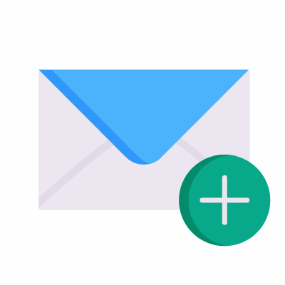 Envelope Plus, Animated Icon, Flat