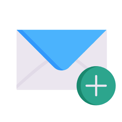 Mail Plus, Animated Icon, Flat