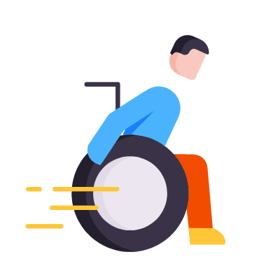Person Disabled Fast, Animated Icon, Flat