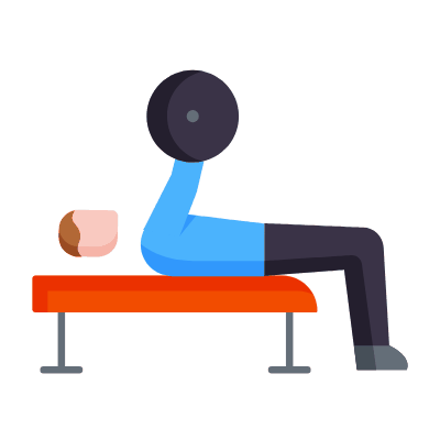 Bench Press, Animated Icon, Flat