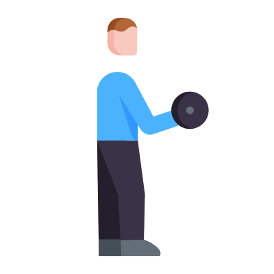 Dumbbells, Animated Icon, Flat