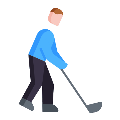 Golf, Animated Icon, Flat