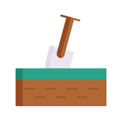 Digging, Animated Icon, Flat