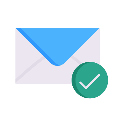 Mail Check, Animated Icon, Flat