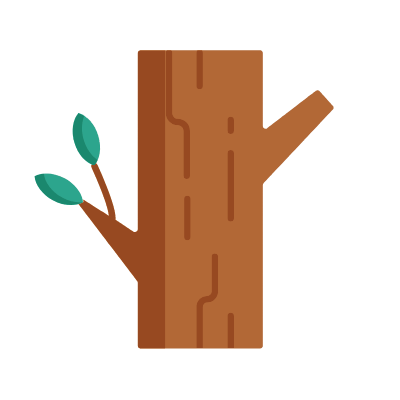 Trunk Wood, Animated Icon, Flat