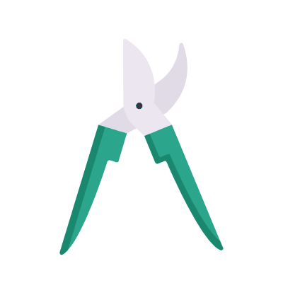 Pruning Shears, Animated Icon, Flat