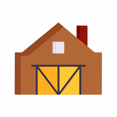 Farm, Animated Icon, Flat