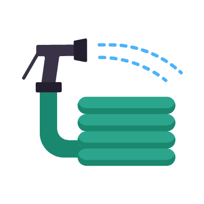 Water Hose, Animated Icon, Flat