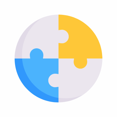 Puzzle, Animated Icon, Flat