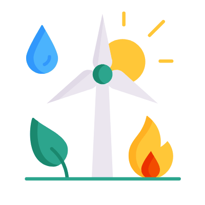 Renewables, Animated Icon, Flat