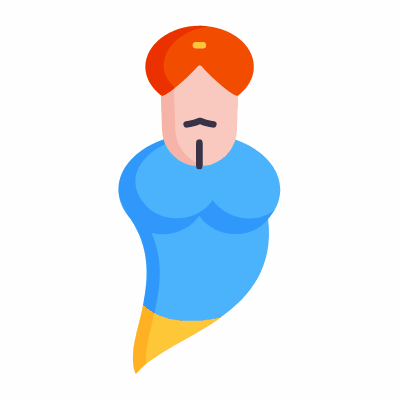 Genie, Animated Icon, Flat