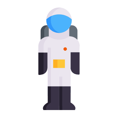 Astronaut, Animated Icon, Flat