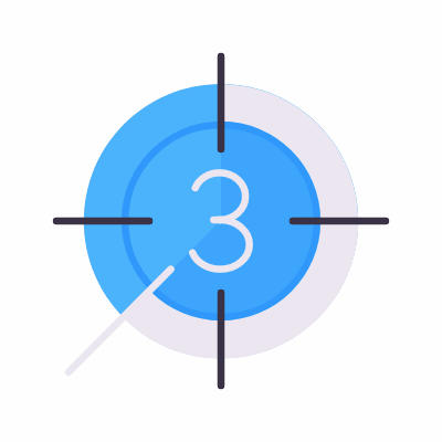 Countdown, Animated Icon, Flat