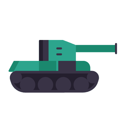 Tank, Animated Icon, Flat