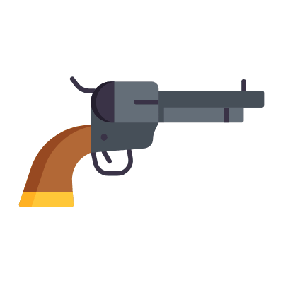 Revolver, Animated Icon, Flat