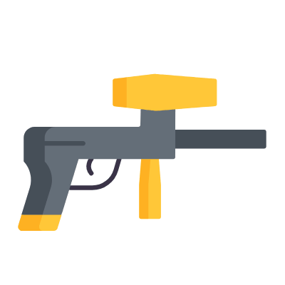 Paintball Gun, Animated Icon, Flat