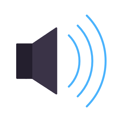 Volume Level 3, Animated Icon, Flat