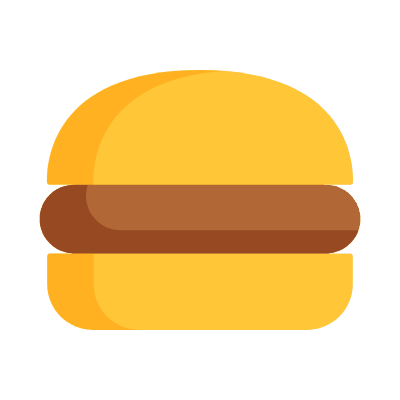 Burger, Animated Icon, Flat