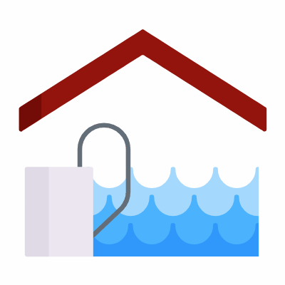 Indoor Swimming Pool, Animated Icon, Flat