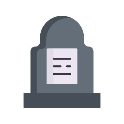 Tombstone Old, Animated Icon, Flat