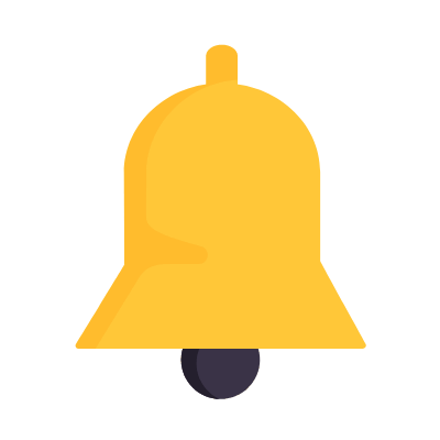 Bell, Animated Icon, Flat