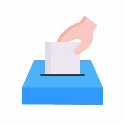 Hand Voting, Animated Icon, Flat