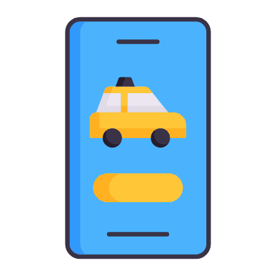 Taxi App, Animated Icon, Flat