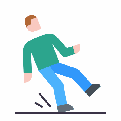 Slippery Floor, Animated Icon, Flat