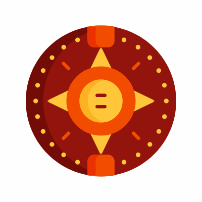 Aztec Calendar, Animated Icon, Flat