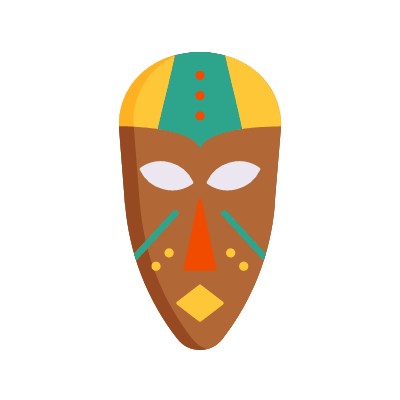 African Culture, Animated Icon, Flat
