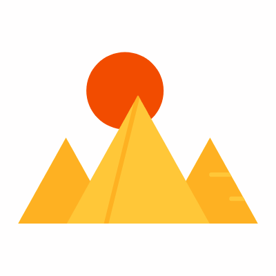 Pyramids, Animated Icon, Flat