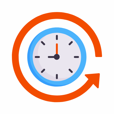 Time Reversed, Animated Icon, Flat