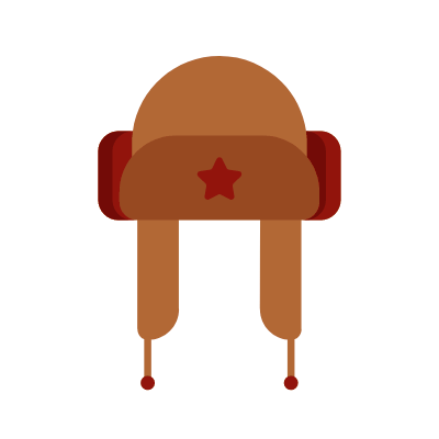 Russian Hat, Animated Icon, Flat