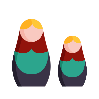 Matryoshka Doll, Animated Icon, Flat