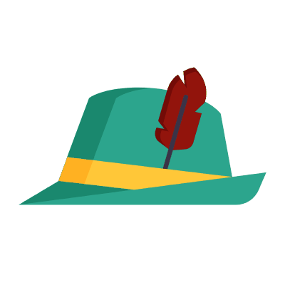 German Hat, Animated Icon, Flat