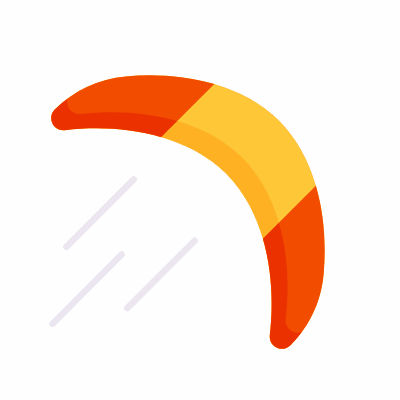 Boomerang, Animated Icon, Flat