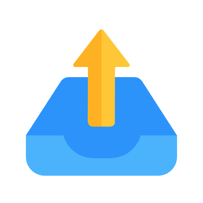 Inbox Upload, Animated Icon, Flat