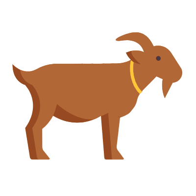 Goat, Animated Icon, Flat