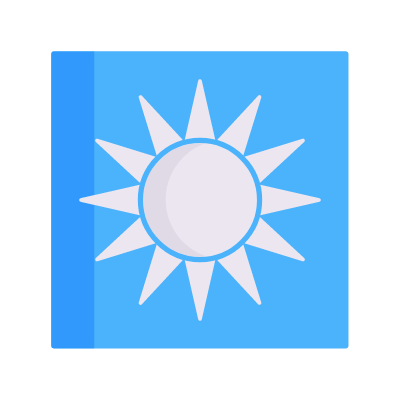 Taiwanese Emblem, Animated Icon, Flat
