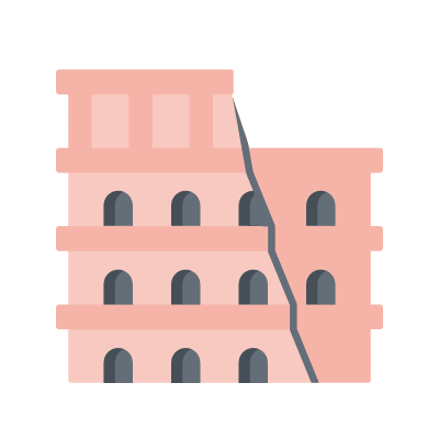 Colosseum, Animated Icon, Flat