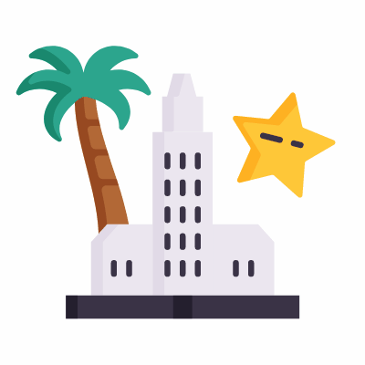 Los Angeles, Animated Icon, Flat